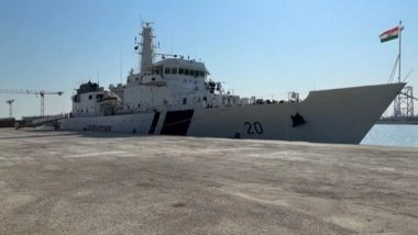 World News | Indian Coast Guard Ship Sajag Makes Port Call in Saudi Arabia