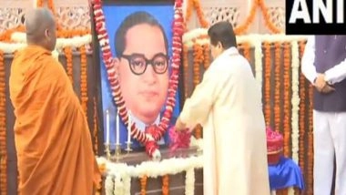 India News | BSP Chief Mayawati Pays Floral Tribute to BR Ambedkar on His Death Anniversary