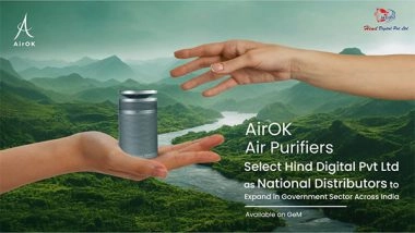 Business News | AirOK Air Purifiers Select Hind Digital Pvt. Ltd. as National Distributors to Expand in Government Sector Across India