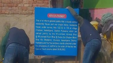 India News | J-K: NIA Attaches Properties of Terrorists in Awantipora