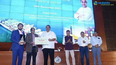 Business News | Vedanta Aluminium Bags 'Best Exporter Award' from Govt of Odisha