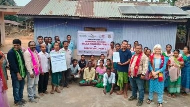 India News | British Asian Trust Official Inaugurates Fence to Restrict Wild Elephant Movements in Meghalaya's West Garo Hills