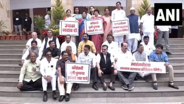 India News | Maharashtra BJP MLAs Hold Protest in Nagpur Against Priyank Kharge's Remark on Savarkar