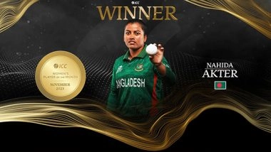 Sports News | Bangladesh Spin Sensation Nahida Akter Bags Women's Player of Month for November