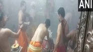India News | Madhya Pradesh: Silver Crown Offered to Mahakal at Mahakaleshwar Temple During Bhasma Aarti