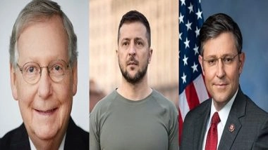 World News | Zelenskyy Meets US House Speaker Johnson, Senate Minority Leader McConnell