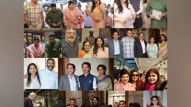 Business News | Raj and Sharmila Thackeray Inaugurate Sharvari Luth's Jehangir Exhibition, Alekhyam