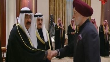 World News | Kuwait: Hardeep Puri Calls on Sheikh Meshal, Condoles Emir Sheikh Nawaf's Demise