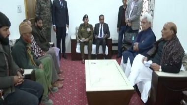 India News | J-K: Rajnath Singh Meets Families of Three Civilians Killed in Poonch