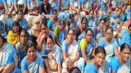 India News | On 16th Day of Protest, Anganwadi Workers in AP Protest at YSRCP MLAs House