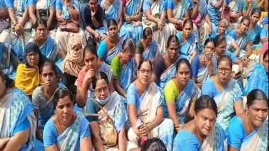 India News | On 16th Day of Protest, Anganwadi Workers in AP Protest at YSRCP MLAs House