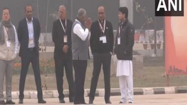 India News | Civil Aviation Minister Jyotiraditya Scindia Reaches Ayodhya Airport Ahead of Inauguration