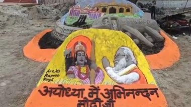India News | UP: Sand Artist Rupesh Singh Creates Sand Figures of PM Modi Inaugurating Ayodhya Railway Station, Airport