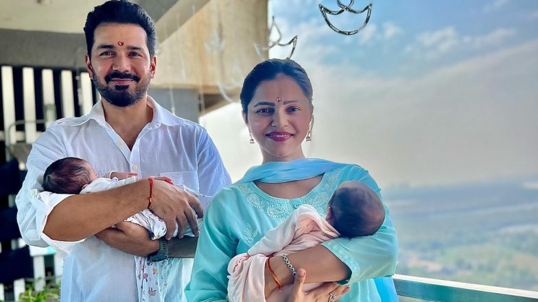 Rubina Dilaik and Abhinav Shukla Share FIRST Pictures With Daughters Jeeva and Edhaa as They Turn One Month Old (View Pics)