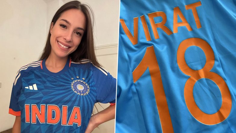 Italy Footballer Agata Isabella Centasso Picks ‘GOAT’ Virat Kohli As Her Favourite Indian Cricketer, Shares Picture of Star Batter’s No 18 Jersey