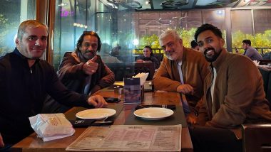 Vidaa Muyarchi: Arjun Sarja, Ajith Kumar, and Aarav Indulge in Late-Night Dinner in Azerbaijan During Shoot of Magizh Thirumeni’s Latest Project (View Pic)