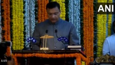 Akbaruddin Owaisi Takes Oath As Protem Speaker of Telangana Assembly at Raj Bhavan (Watch Video)