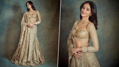 Ananya Panday Sets Major Wedding Fashion Inspo in Shimmery Gold Lehenga, Check Out Pictures Here!