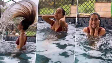 Anusha Dandekar in a Sexy Red Bikini Goes 'Little Mermaid' in Her Latest Pool Video - WATCH