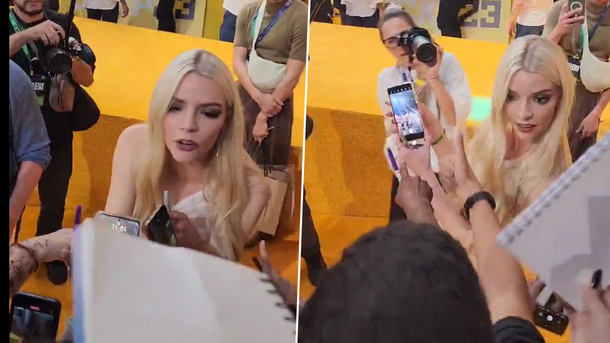 Anya Taylor-Joy's failed attempt at a selfie where she accidentally LOCKS a  fan's Android phone goes viral: 'That man is crying his way to the Apple  Store