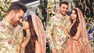 Arbaaz Khan-Sshura Khan Wedding: Newlyweds Look Beautiful in Soft Pink Bandh Gala and Lehenga, See FIRST Pictures Here!