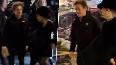 Ariana Grande Tries To Cover Her Face During Dinner Outing With Boyfriend Ethan Slater and Her Dad Edward Butera (Watch Video)