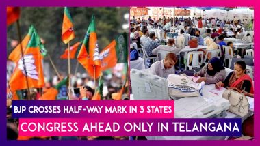 Assembly Election Results 2023 Trends At 12:30 PM: BJP Crosses Half-Way Mark In Madhya Pradesh, Rajasthan & Chhattisgarh; Congress Ahead In Telangana