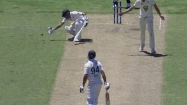 All in Fun! Babar Azam Almost Stops Ball at Non-Striker's End While Batting During Australia PM XI vs Pakistan Practice Match (Watch Viral Video)