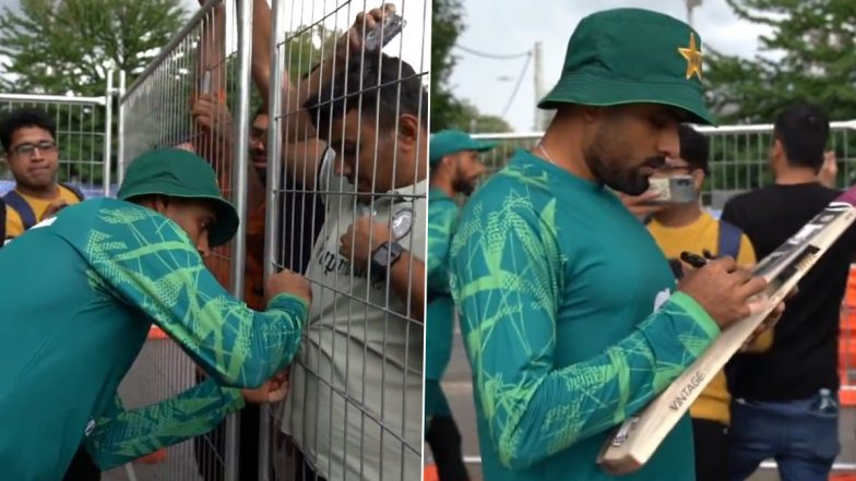 Babar Azam Signs Autograph for Fans on Sidelines of Training Session Ahead of AUS vs PAK 1st Test 2023, Video Goes Viral!