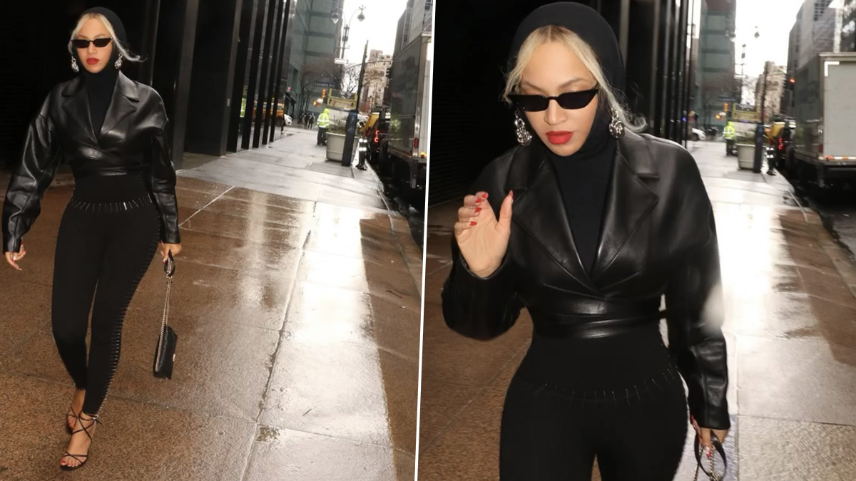 Beyoncé's Chic Black Faux Leather Wrap Jacket Is the Winter Layer You'll  Need in Your Closet Right Now! (View Pics)