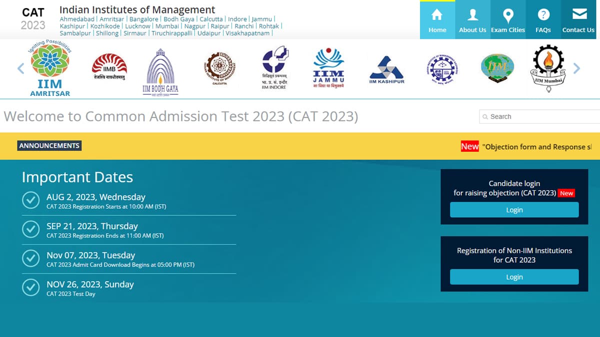Response Sheet of CAT 2023 Examination Released at iimcat.ac.in