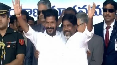 Revanth Reddy Sworn In as New Telangana CM, Dalit Leader Bhatti Vikramarka Mallu Takes Oath as Deputy CM (Watch Videos)