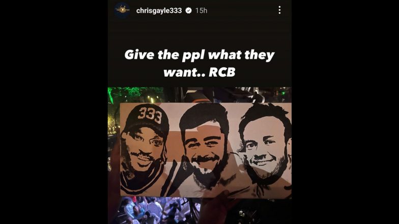 ‘Give the Ppl What They Want..RCB’ Chris Gayle Shares Picture of Poster Featuring Him, Virat Kohli and AB de Villiers on Instagram Story