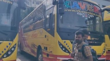 Telangana Assembly Election Results 2023: Congress Keeps Buses Ready in Hyderabad To Shift MLAs To Protect Them From Possible Poaching (Watch Video)