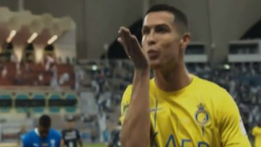 Cristiano Ronaldo Blows Kisses to Fans Chanting Lionel Messi’s Name During Al-Hilal vs Al-Nassr Match in Saudi Pro League 2023–24, Video Goes Viral!