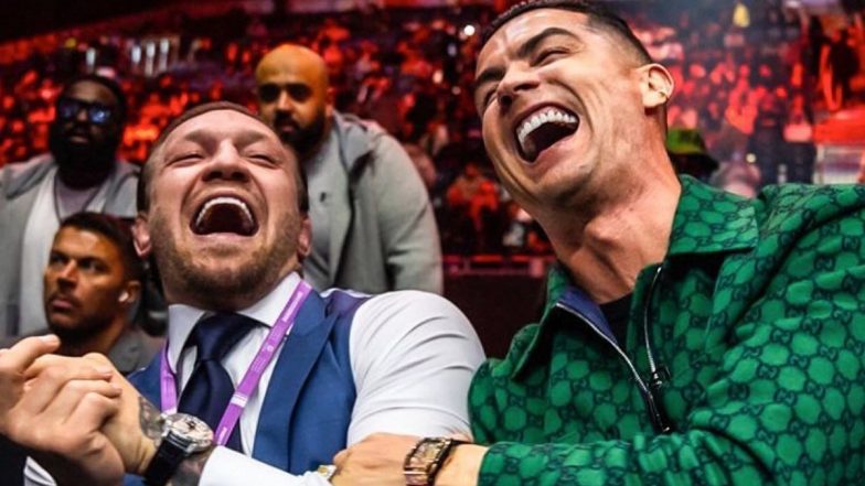 ‘Best Caption Wins’ Cristiano Ronaldo Shares Picture of Bursting Out Into Laughter With Conor McGregor at Day of Reckoning Boxing Event in Saudi Arabia