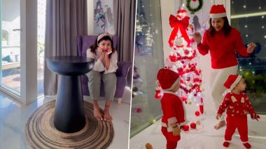 Debina Bonnerjee Shares Glimpse of First Christmas Prep With Her Little Munchkins Lianna and Divisha (Watch Video)