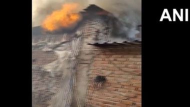 Delhi Fire: Massive Blaze Erupts at Paper Warehouse in Mayur Vihar Phase 1 (Watch Video)
