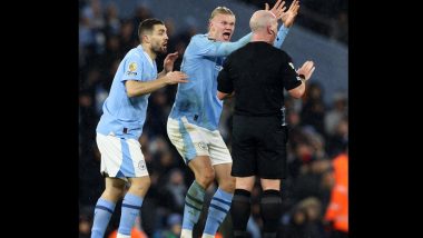 'WTF' Erling Haaland Reacts to Referee Simon Hooper's Controversial Decision During Manchester City's 3-3 Draw Against Tottenham Hotspur in Premier League 2023-24 (See Post)