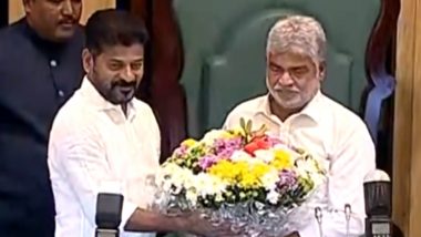 Congress Leader Gaddam Prasad Kumar Unanimously Elected Speaker of Telangana Assembly (Watch Video)