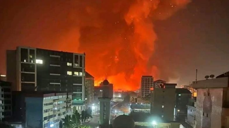 Guinea Blast: 13 Killed, 178 Injured After Massive Fuel Depot Explosion in Conakry (Watch Videos)