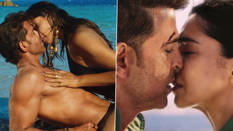 Fighter Teaser Out! Netizens Go Gaga Over Hrithik Roshan and Deepika Padukone’s Chemistry! From Locking Lips to Romancing on Beach, Check Out the Hot Pics of the Duo