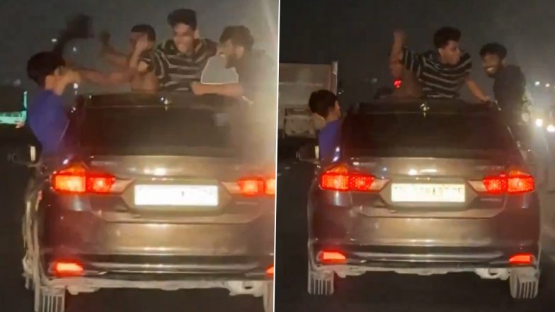 Dance on Moving Car: Four Youth Hang Out of Sunroof, Window of Car in Bengaluru; Arrested After Video Goes Viral