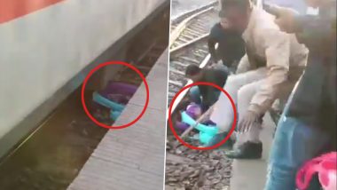 Bihar: Woman, Her Two Kids Miraculously Escape Death As Train Passes Over Them At Barh Railway Station, Video Surfaces