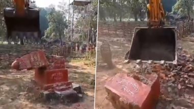 Chhattisgarh: Security Forces Demolish Monuments Built by Naxals in Bijapur, Video Surfaces