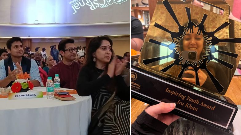 Ira Khan Honoured With Inspiring Youth Award at an Event; Aamir Khan, Reena Dutta and Nupur Shikhare Seen in Attendance (View Pic & Watch Video)