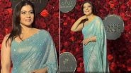 Kajol Looks Dreamy in Cyan Sequin Saree, Watch Her Latest Look Here!