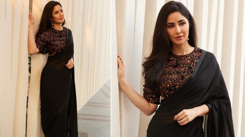 Katrina Kaif Opts for Black Saree Paired With Embellished Blouse at Red Sea Film Festival 2023 in Jeddah (View Pics)