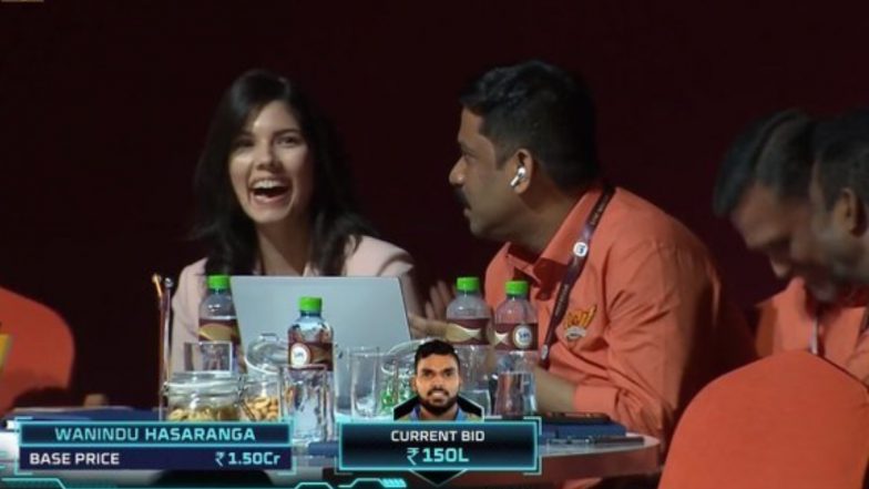 Kavya Maran’s Reaction Goes Viral After Sunrisers Hyderabad Sign Wanindu Hasaranga for Just Rs 1.5 Crore at IPL 2024 Auction