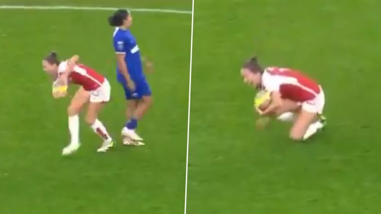 Chelsea Star Lauren James Stamps on Arsenal's Lia Walti During WSL 2023 ...